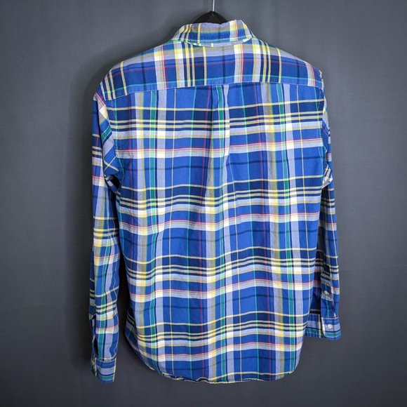 Ralph Lauren Mens Shirt Large Blue Yellow Plaid - Picture 4 of 8